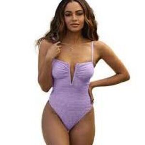 Cupshe Lavender Floral Swimsuit